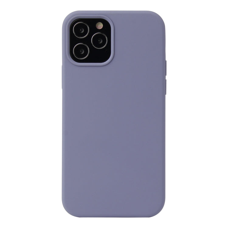 For iPhone 12 / 12 Pro Solid Color Liquid Silicone Shockproof Protective Case(Lavender Grey) - iPhone 12 / 12 Pro Cases by buy2fix | Online Shopping UK | buy2fix