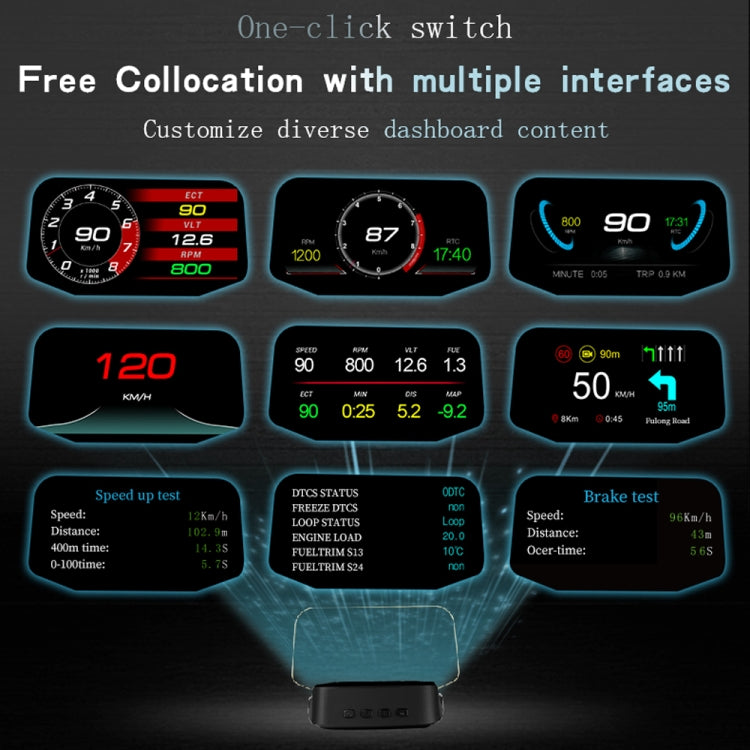 C2 Car HUD Head-up Display GPS Digital Meter Water Temperature / Voltage / Speed - Head Up Display System by buy2fix | Online Shopping UK | buy2fix