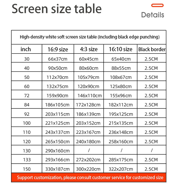 Simple Folding High Density Polyester Projector Film Curtain, Size:100 inch (16:9) Projection Area: 221x125cm - Consumer Electronics by buy2fix | Online Shopping UK | buy2fix