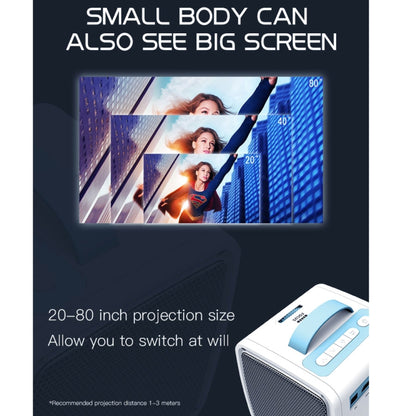 Q2 LED 1080P Mini Portable Projector Children Projector, Plug Type:AU Plug(Blue White) - Consumer Electronics by buy2fix | Online Shopping UK | buy2fix