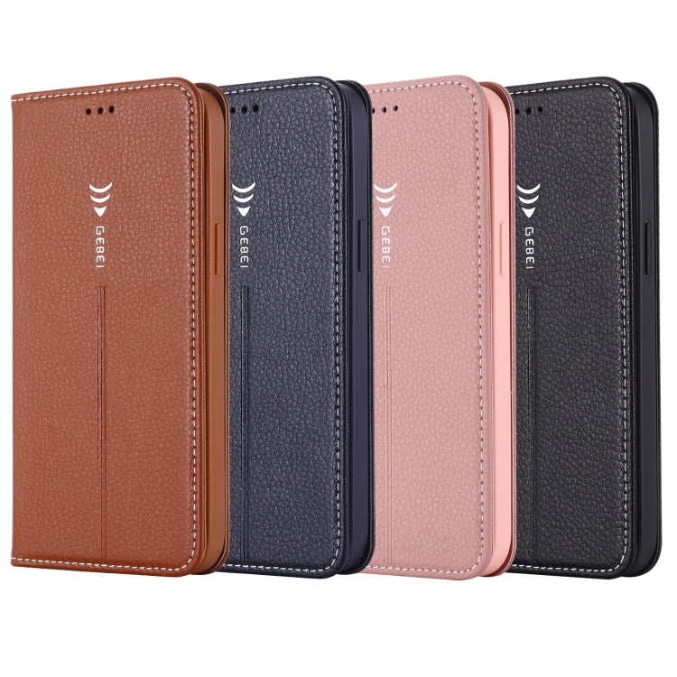 For iPhone 12 Pro Max GEBEI PU+TPU Horizontal Flip Protective Case with Holder & Card Slots(Rose Gold) - iPhone 12 Pro Max Cases by GEBEI | Online Shopping UK | buy2fix