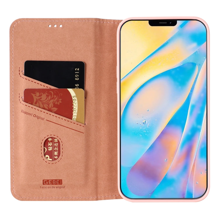 For iPhone 12 mini GEBEI PU+TPU Horizontal Flip Protective Case with Holder & Card Slots (Rose Gold) - iPhone 12 mini Cases by GEBEI | Online Shopping UK | buy2fix