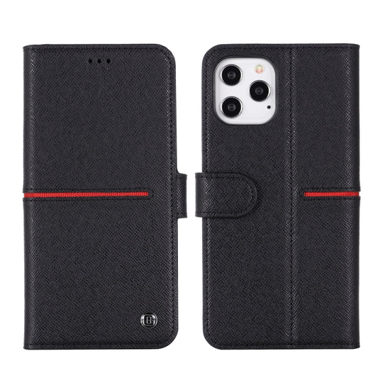For iPhone 12 Pro Max GEBEI Top-grain Leather Horizontal Flip Protective Case with Holder & Card Slots & Wallet & Photo Frame(Black) - iPhone 12 Pro Max Cases by GEBEI | Online Shopping UK | buy2fix