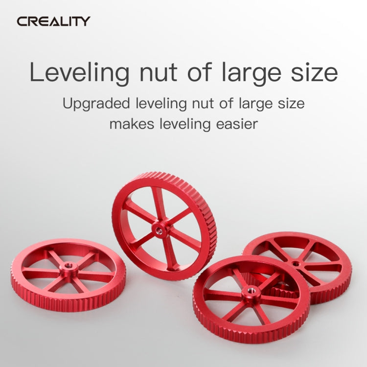 Creality Metal Red Hand Screwed Leveling Nut for Ender-3 / Ender-3 Pro / Ender-3 V2 / CR-10 Pro V2 3D Printer (Red) - Parts by Creality | Online Shopping UK | buy2fix