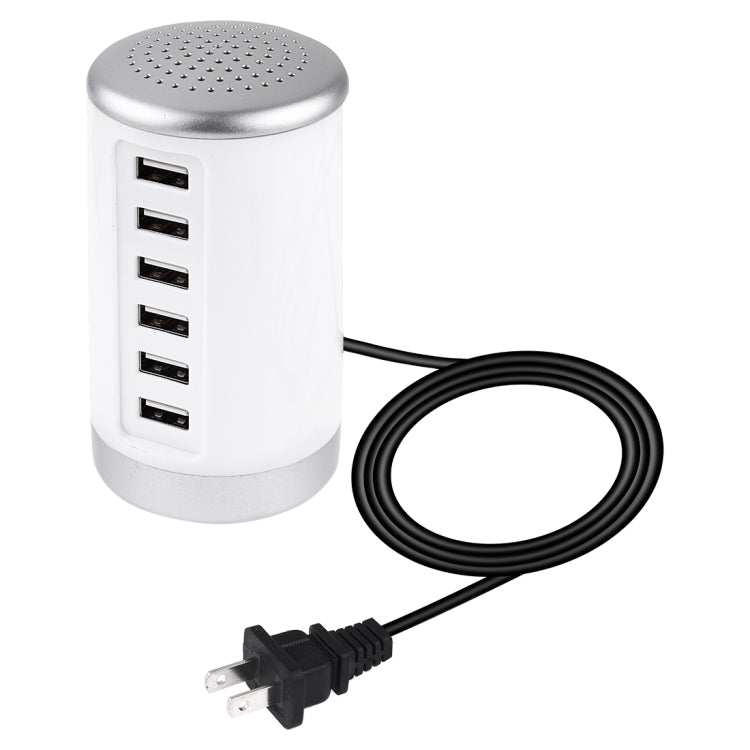 30W 6-USB Ports Charger Station Power Adapter AC100-240V, US Plug(White) - Multifunction Charger by buy2fix | Online Shopping UK | buy2fix