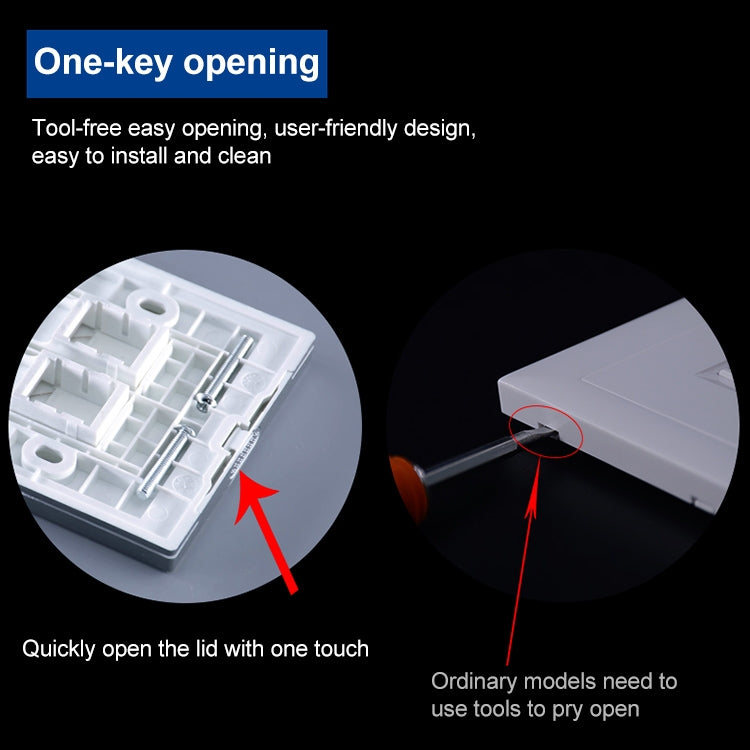 CAT.6 Shielded Pass-through Network Module, Dual Ports Panel + Shielded Pass-through + Telephone Socket (Grey) - Lan Cable and Tools by buy2fix | Online Shopping UK | buy2fix