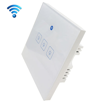 WS-UK-03 EWeLink APP & Touch Control 2A 3 Gangs Tempered Glass Panel Smart Wall Switch, AC 90V-250V, UK Plug - Smart Socket by buy2fix | Online Shopping UK | buy2fix