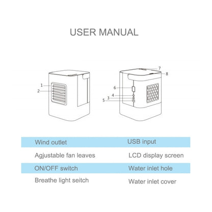 AC-01S Upgraded Version 2W IDI Portable Energy Efficient Evaporation Cooling Mini Air Conditioning Fan Air-cooler Purifier with 3 Speed Modes & LED Display & Handle for Home, Office, Camping(Black) - Consumer Electronics by buy2fix | Online Shopping UK | buy2fix