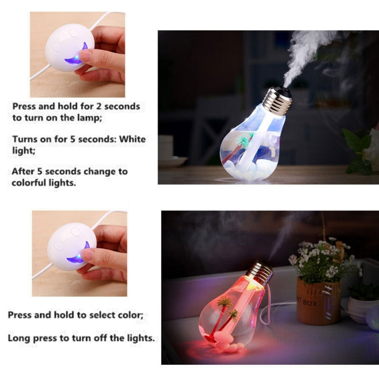 400ML Colorful Light Portable Bulb Shape Aromatherapy Air Purifier Humidifier for Home / Office / Car(Gold) - Home & Garden by buy2fix | Online Shopping UK | buy2fix