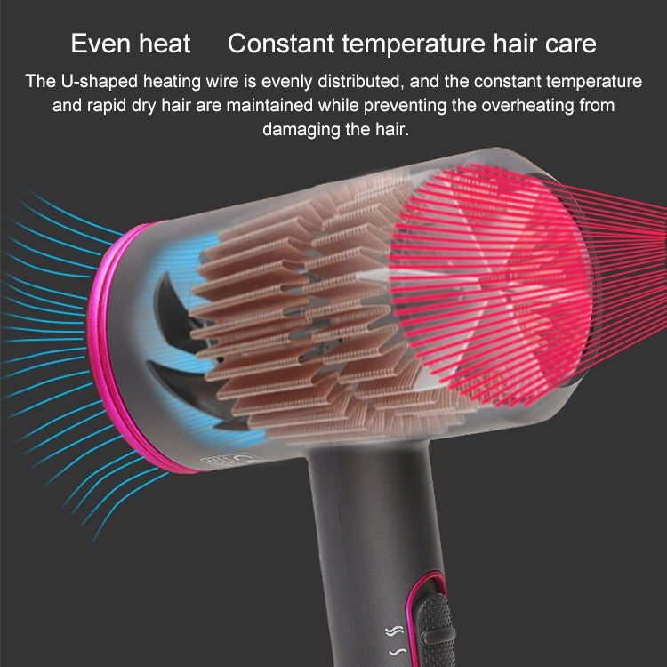 High-power Anionic Cold Hot Air Constant Temperature Hair Dryer, EU Plug(Red + Grey) - Home & Garden by buy2fix | Online Shopping UK | buy2fix