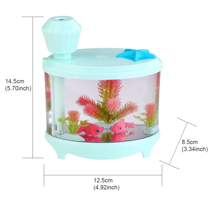 460ML Fish Tank Style Ultrasonic Aromatherapy Air Purifier Humidifier USB Atomizer with LED Night Light(Green) - Home & Garden by buy2fix | Online Shopping UK | buy2fix