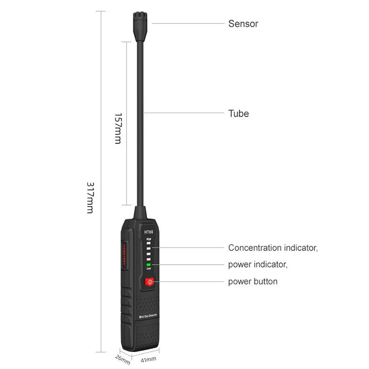 HABOTEST HT66 Combustible Gas Detector Natural Gas Leak Detector - Gas Monitor by HABOTEST | Online Shopping UK | buy2fix