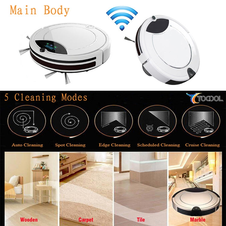 TOCOOL TC-450 Smart Vacuum Cleaner Touch Display Household Sweeping Cleaning Robot with Remote Control(Gold) - Robot Vacuum Cleaner by TOCOOL | Online Shopping UK | buy2fix