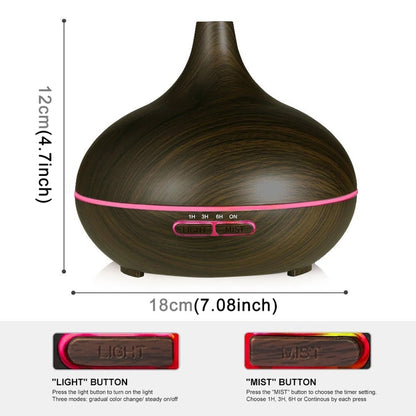 W350 14W 300ML Wood Grain Aromatherapy Air Purifier Humidifier with LED Light for Office / Home Room(Coffee) - Home & Garden by buy2fix | Online Shopping UK | buy2fix