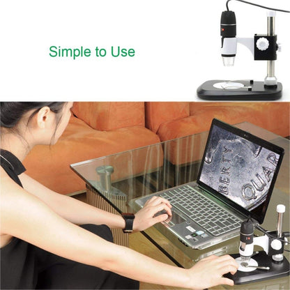 DMS-MDS800 40X-1600X Magnifier 2.0MP Image Sensor USB Digital Microscope with 8 LEDs & Professional Stand - Digital Microscope by buy2fix | Online Shopping UK | buy2fix