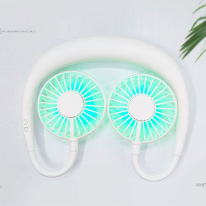 Creative Mini Hanging Neck Type Fan Outdoor LED Fan (White) - Consumer Electronics by buy2fix | Online Shopping UK | buy2fix