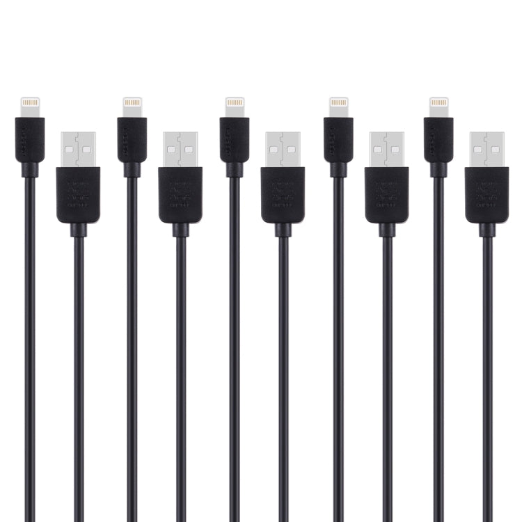 5 PCS HAWEEL 1m High Speed 8 pin to USB Sync and Charging Cable Kit for iPhone, iPad(Black) - Normal Style Cable by buy2fix | Online Shopping UK | buy2fix