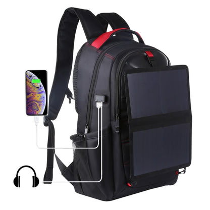 HAWEEL 14W Foldable Removable Solar Power Outdoor Portable Dual Shoulders Laptop Backpack, USB Output: 5V 2.1A Max(Black) -  by HAWEEL | Online Shopping UK | buy2fix