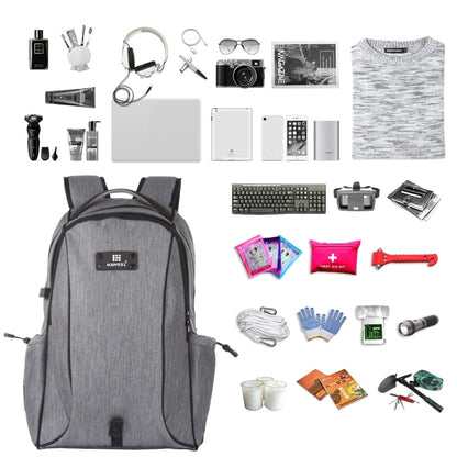 HAWEEL Outdoor Portable Canvas Dual Shoulders Laptop Backpack(Grey) - Backpack by HAWEEL | Online Shopping UK | buy2fix