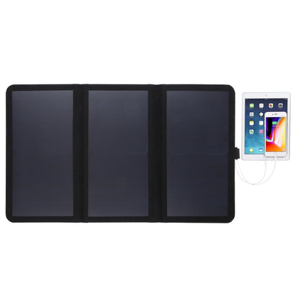 HAWEEL 21W Ultrathin 3-Fold Foldable 5V / 3A Solar Panel Charger with Dual USB Ports, Support QC3.0 and AFC(Black) - Charger by HAWEEL | Online Shopping UK | buy2fix