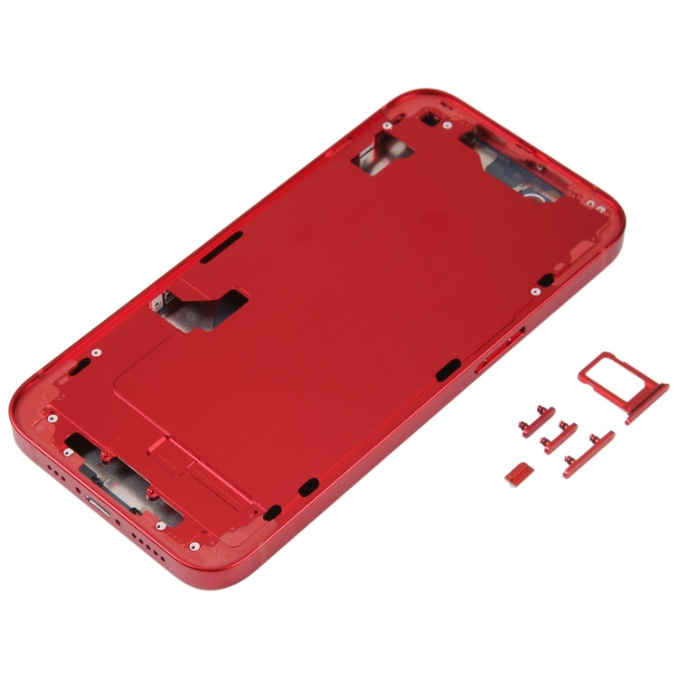 For iPhone 14 Battery Back Cover with Middle Frame / Side Keys(Red) - Repair & Spare Parts by buy2fix | Online Shopping UK | buy2fix