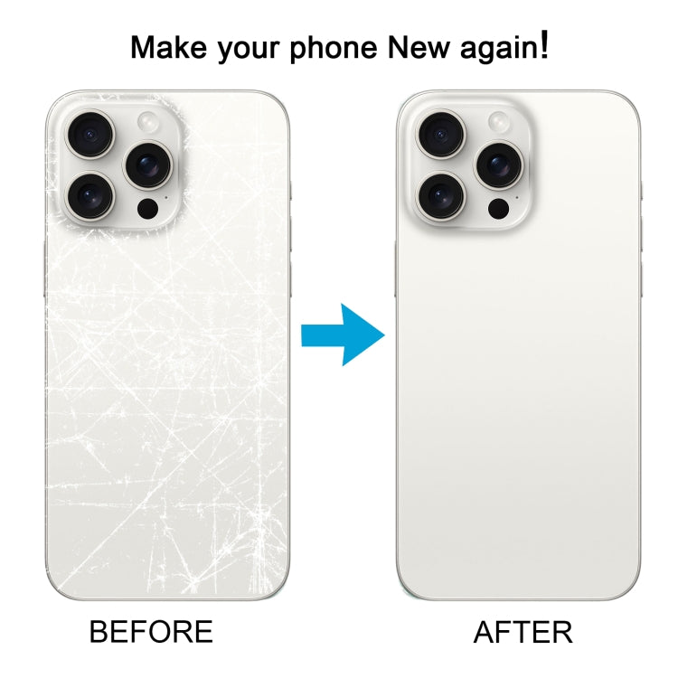 For iPhone 15 Pro Glass Battery Back Cover(White) -  by buy2fix | Online Shopping UK | buy2fix