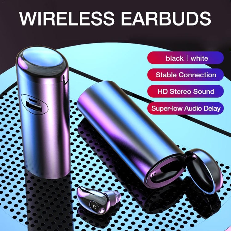 V21 Mini Single Ear Stereo Bluetooth V5.0 Wireless Earphones with Charging Box(White) - Bluetooth Earphone by buy2fix | Online Shopping UK | buy2fix