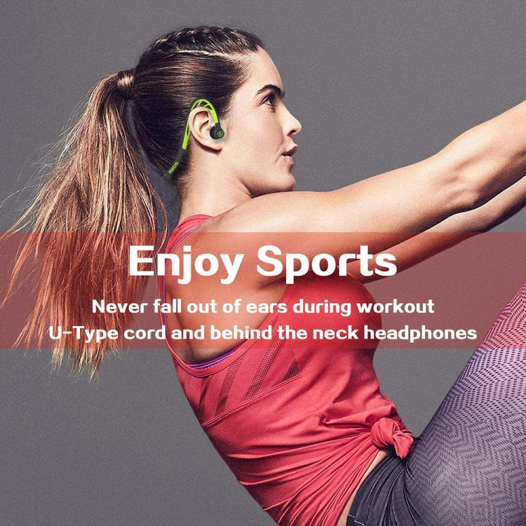 Mucro ML233 Foldable Wired Running Sports Headphones Night Neckband In-Ear Stereo Earphones, Cable Length: 1.2m(Green) - Sport Earphone by Mucro | Online Shopping UK | buy2fix