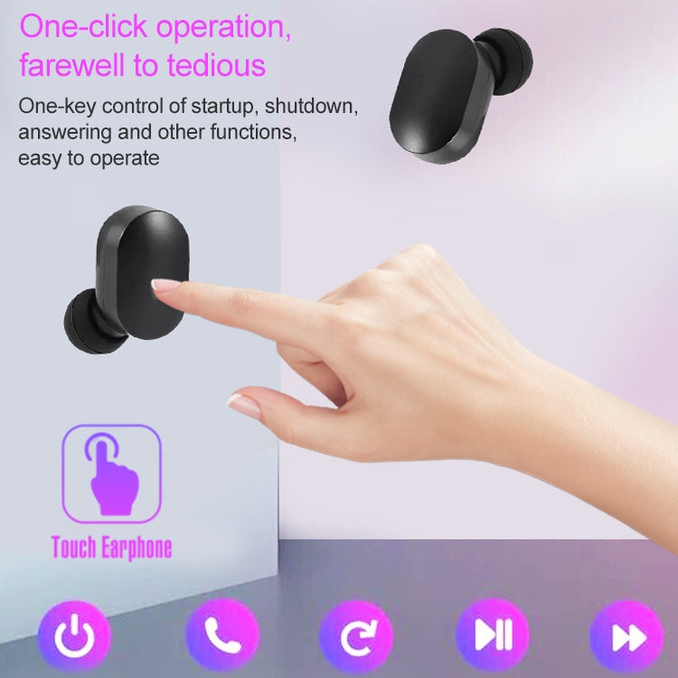 DT-16 Wireless Two Ear Bluetooth Headset Supports Touch & Smart Magnetic Charging & Power On Automatic Pairing (Black) - Bluetooth Earphone by buy2fix | Online Shopping UK | buy2fix