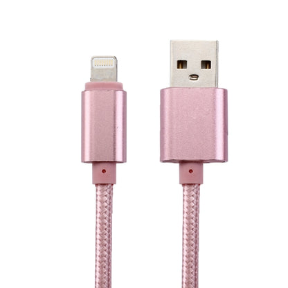 1m Woven Style Metal Head 84 Cores 8 Pin to USB 2.0 Data / Charger Cable(Rose Gold) - Normal Style Cable by buy2fix | Online Shopping UK | buy2fix