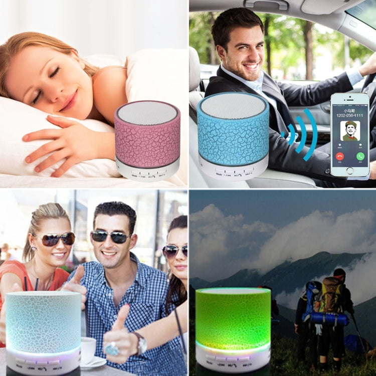 A9 Mini Portable Glare Crack Bluetooth Stereo Speaker with LED Light, Built-in MIC, Support Hands-free Calls & TF Card(Green) - Mini Speaker by buy2fix | Online Shopping UK | buy2fix