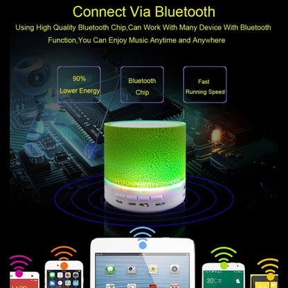 A9 Mini Portable Glare Crack Bluetooth Stereo Speaker with LED Light, Built-in MIC, Support Hands-free Calls & TF Card(Green) - Mini Speaker by buy2fix | Online Shopping UK | buy2fix