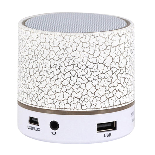 A9 Mini Portable Glare Crack Bluetooth Stereo Speaker with LED Light, Built-in MIC, Support Hands-free Calls & TF Card(White) - Mini Speaker by buy2fix | Online Shopping UK | buy2fix