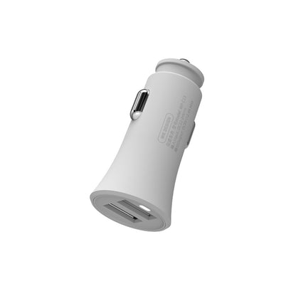 WK WP-C13 2.4A Warpath Dual USB Car Charger with USB to 8 Pin / Micro USB / Type-C Data Cable (White) - In Car by WK | Online Shopping UK | buy2fix