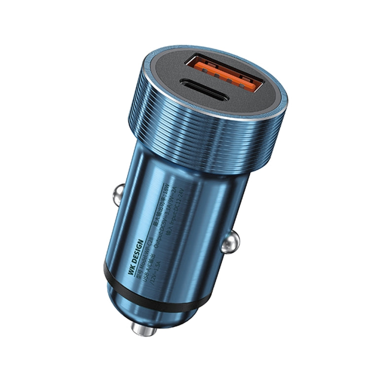 WK WP-C28 18W Titanium PD+QC3.0 Dual USB Car Charger (Blue) - In Car by WK | Online Shopping UK | buy2fix