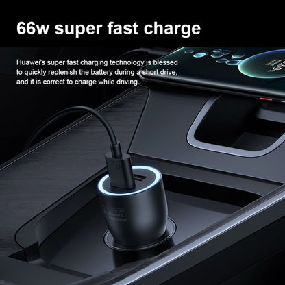 Original Huawei P0006 Dual USB Interface Super Fast Charging Car Charger (Max 66W) (Black) - In Car by Huawei | Online Shopping UK | buy2fix