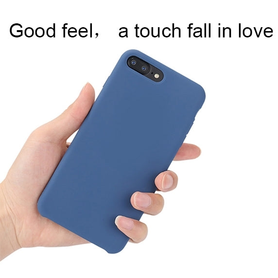 Pure Color Liquid Silicone Case for iPhone 8 Plus & 7 Plus(Dark Blue) - More iPhone Cases by buy2fix | Online Shopping UK | buy2fix