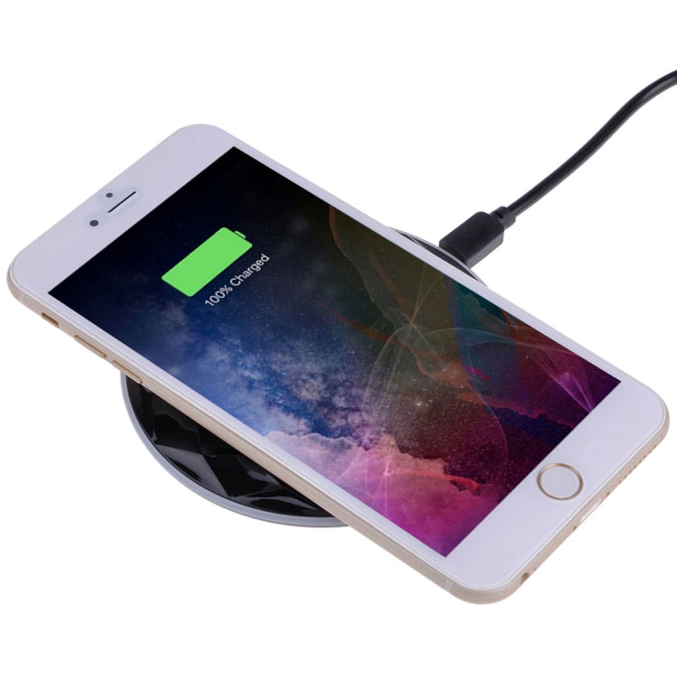 DC5V Input Diamond Qi Standard Fast Charging Wireless Charger, Cable Length: 1m(Black) - Apple Accessories by buy2fix | Online Shopping UK | buy2fix