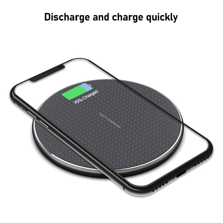 K8 30W K8 30W Aluminum Alloy Round Desktop Wireless Charger with 1m Type-C Fast Charging Cable(Black) - Wireless Charger by buy2fix | Online Shopping UK | buy2fix