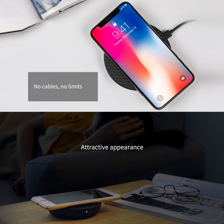 NILLKIN Power Flash Aramid Fiber Qi Standard Wireless Charger Charging Pad (Black) - Wireless Charger by NILLKIN | Online Shopping UK | buy2fix