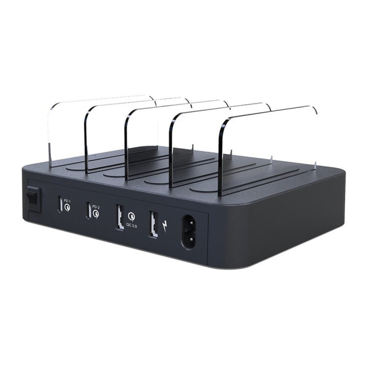 Multi-function AC 100V~240V Output 4 Ports USB-C / Type-C Double PD Detachable Charging Station Smart Charger,Support QC3.0(Black) - Multifunction Charger by buy2fix | Online Shopping UK | buy2fix
