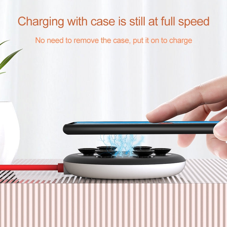 10W Portable Suction Cup Mobile Phone Fast Charging Wireless Charger, Suitable for iPhone 8 / X, Length: 1.5m(Grey White) - Apple Accessories by buy2fix | Online Shopping UK | buy2fix