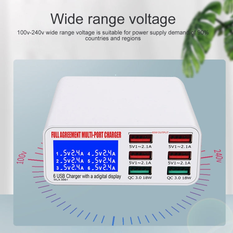 WLX-896+ 6 In 1 Multi-function Smart Digital Display USB Charger(US Plug) - Multifunction Charger by buy2fix | Online Shopping UK | buy2fix