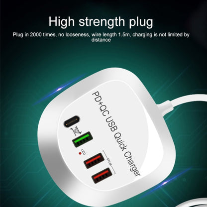 WLX-T3P 4 In 1 PD + QC Multi-function Smart Fast Charging USB Charger(UK Plug) - Multifunction Charger by buy2fix | Online Shopping UK | buy2fix