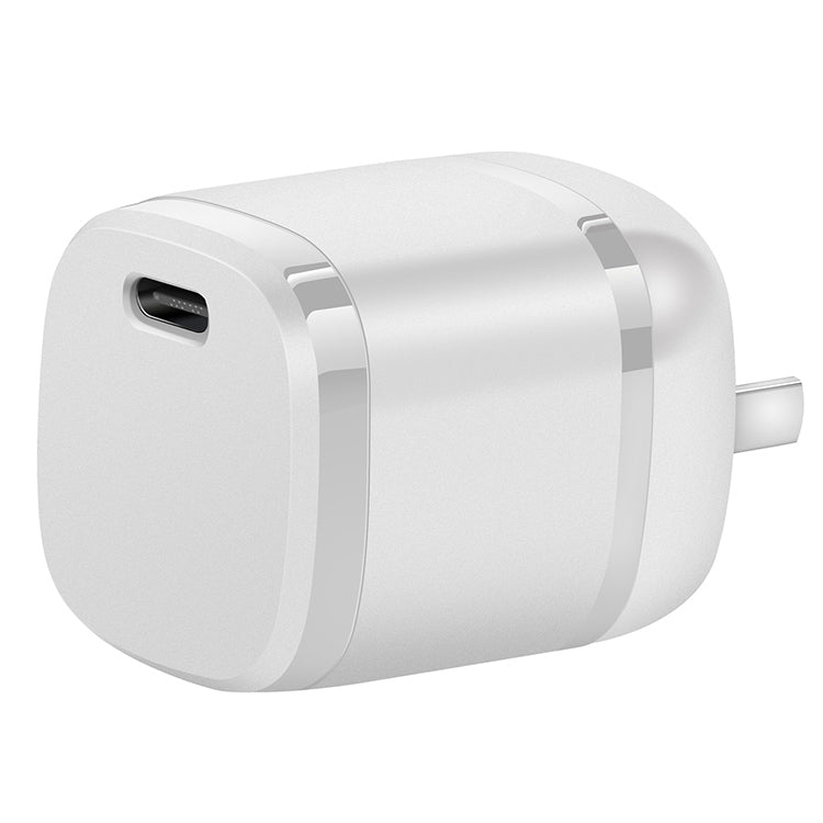 APQ-006 PD 20W USB-C / Type-C Single Port Wine Barrel Shape Travel Charger, US Plug (White) - Mobile Accessories by buy2fix | Online Shopping UK | buy2fix