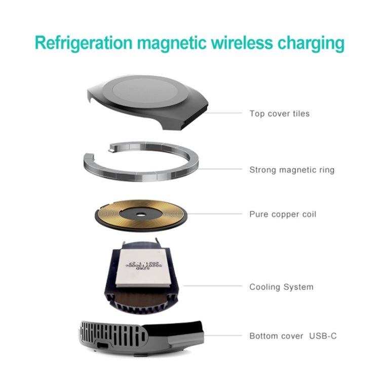 ETG755 15W Refrigeration Magnetic Wireless Charger for iPhone 12 / mini / Pro / Pro Max (Black) - Apple Accessories by buy2fix | Online Shopping UK | buy2fix