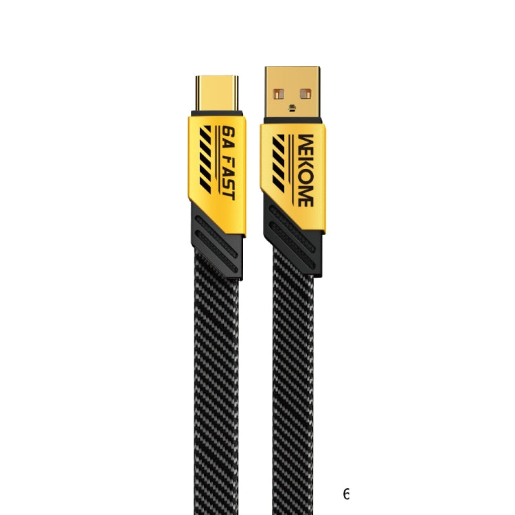 WK WDC-190a Mech Series 6A USB to USB-C/Type-C Fast Charge Data Cable, Length: 1m(Yellow) -  by WK | Online Shopping UK | buy2fix