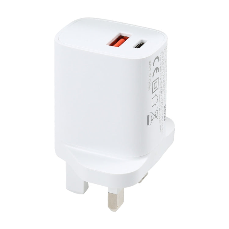 E087 20W USB-C / Type-C + USB Ports Fast Charging Travel Charger, UK Plug - USB Charger by buy2fix | Online Shopping UK | buy2fix