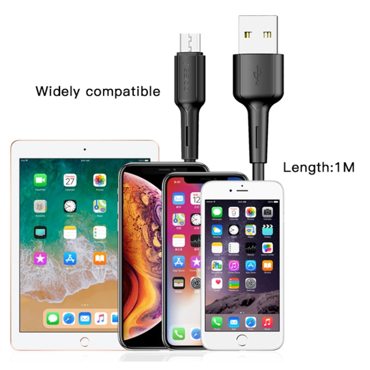 Yesido CA42 2.4A USB to Micro USB Charging Cable, Length: 1m(Black) - Micro USB Cable by Yesido | Online Shopping UK | buy2fix