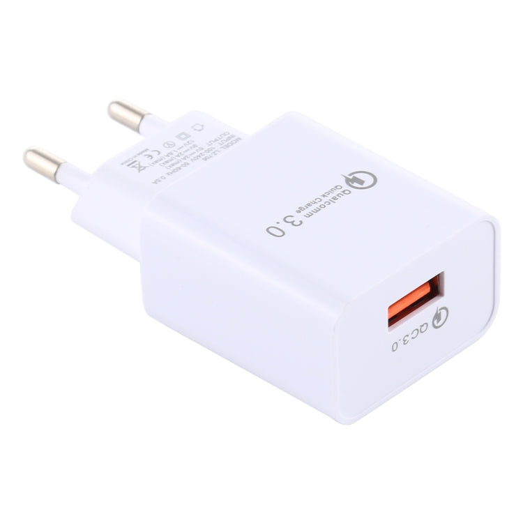 LZ-706 QC3.0 Single USB Port Travel Charger, EU Plug (White) - Apple Accessories by buy2fix | Online Shopping UK | buy2fix